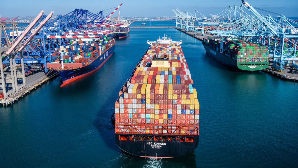 Pier 300 in Los Angeles. the second largest container terminal