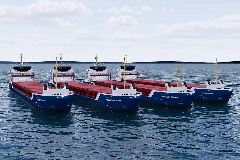 Damen, Sibum, Maria, CF, Combi Freighter, 3850, Segel, Windantrieb, Econowind, Ventofoils