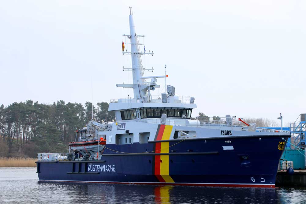 NVL and Peene shipyard deliver new customs vessel 1 Customs, Lürssen, NVL, Peenewerft