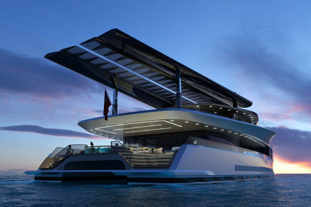 "Dragonfly" - Dixon relies on wind wings for yachts 1 The "Dragonfly" with folded wings