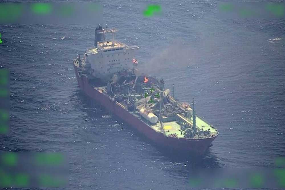 An explosion occurred on board the LPG tanker "Falcon"