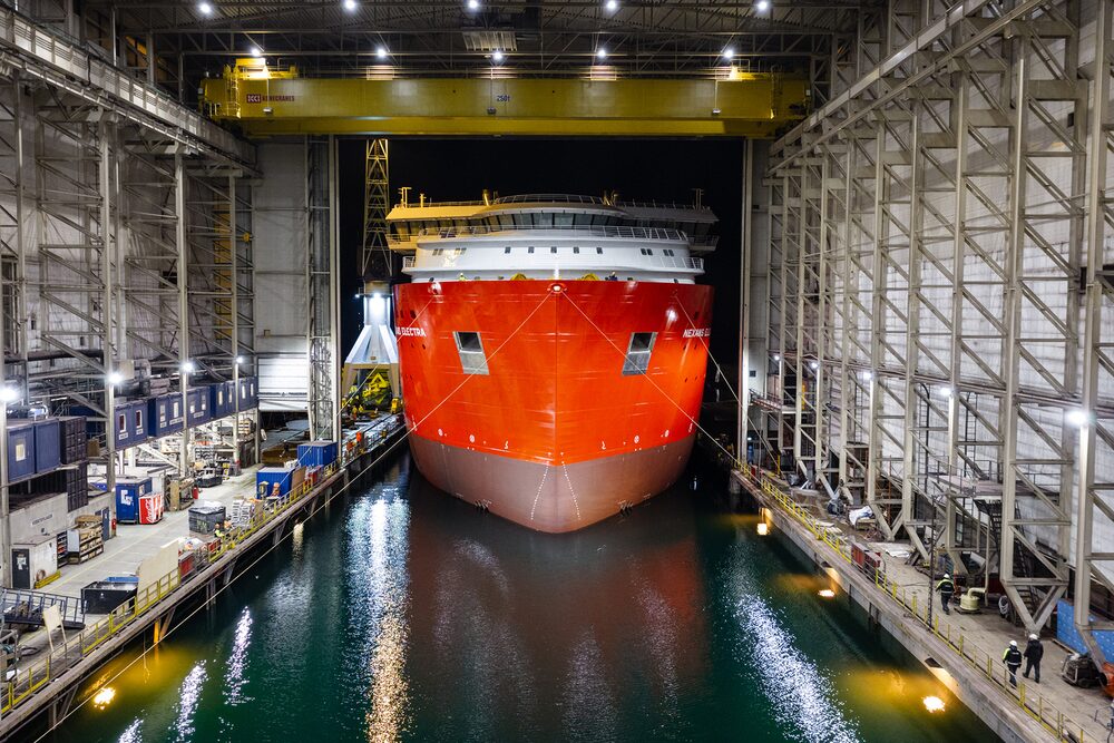A ship in a shipyard in Norway