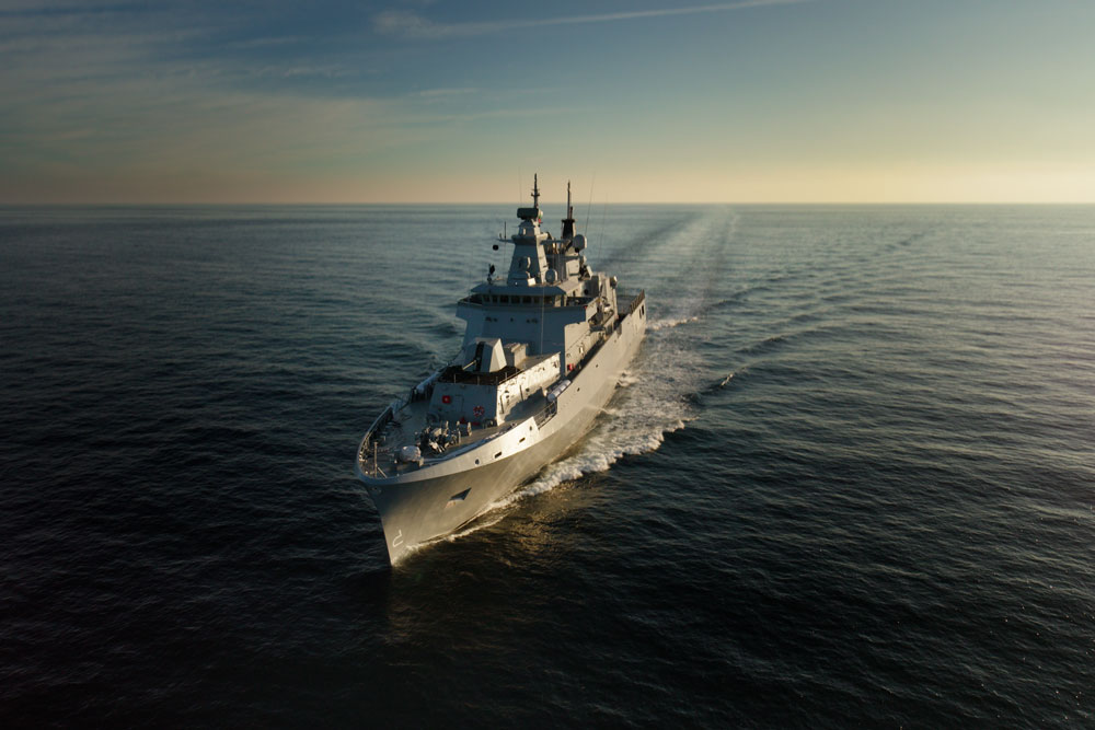 The new corvette during sea trials