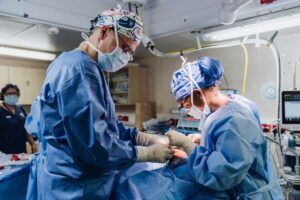 Facial surgeon Martin Bierc during an operation on the "Africa Mercy"
