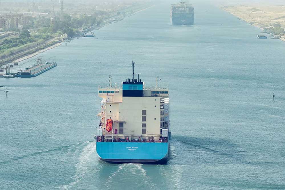 Container ship "Laura Maersk" on the Suez Canal