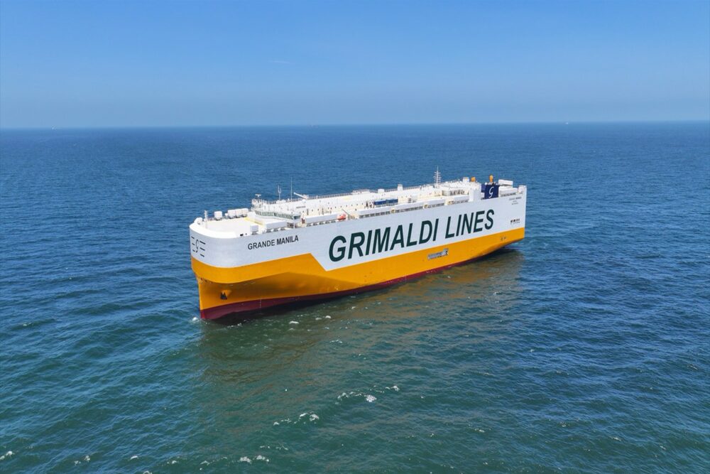 A PCTC ship from Grimaldi