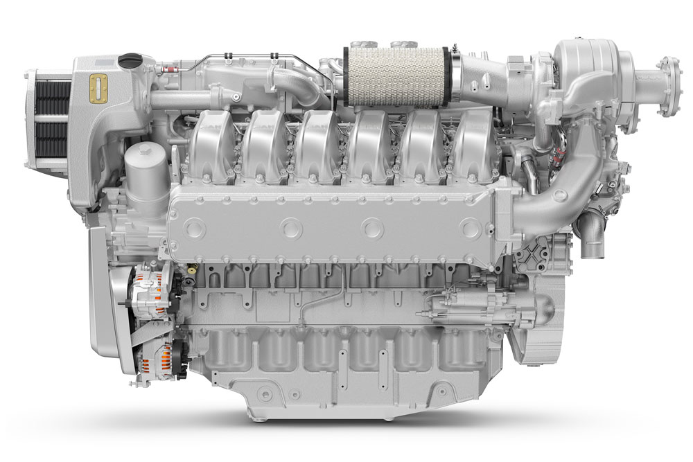 A new variant of the MAN 30-litre D3872 marine engine is the auxiliary engine for on-board power generators and diesel-electric propulsion systems