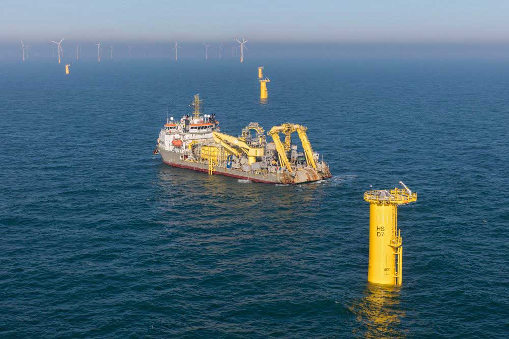 Boskalis kabelger in an offshore wind farm