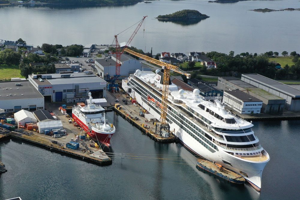 Expedition ship "Viking Polaris" at the Vard shipyard in Norway