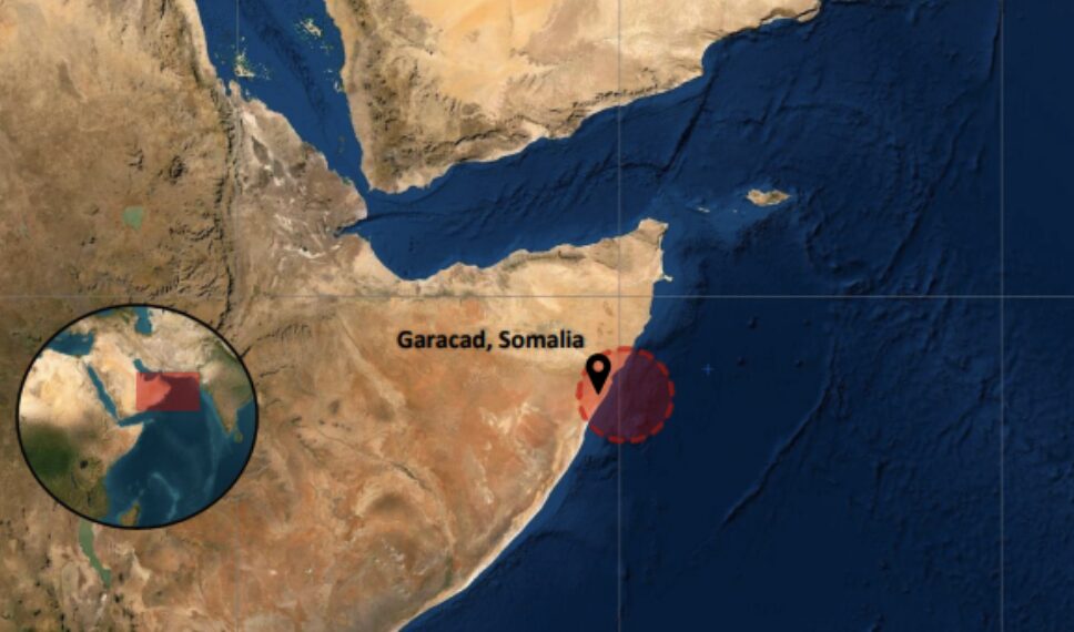 A merchant ship was attacked by pirates off the coast of Somalia on Sunday (© UKMTO)