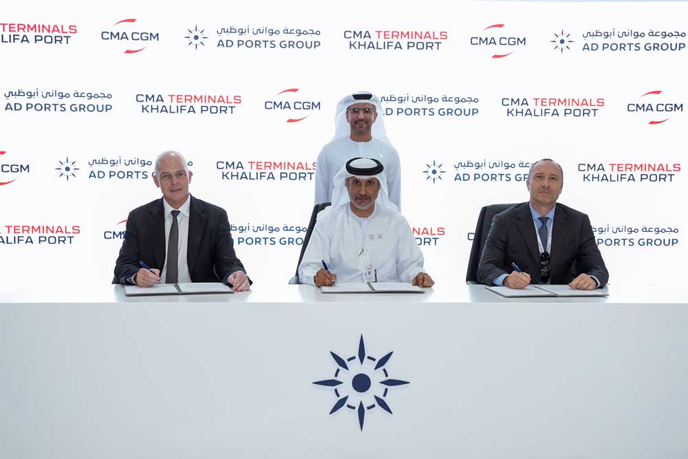 Representatives of CMA CGM and AD Ports