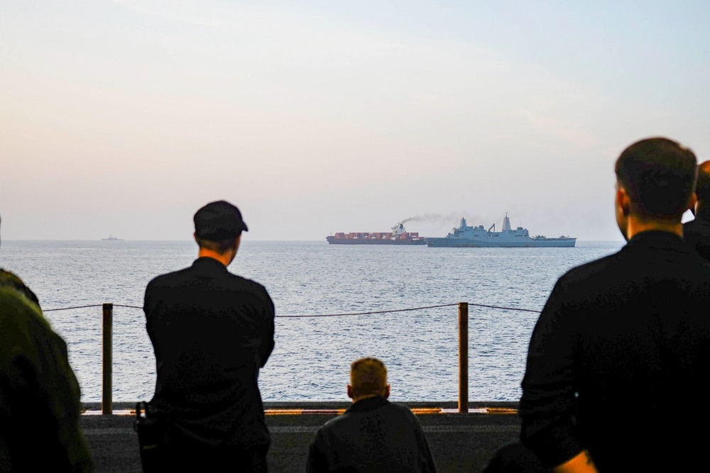 A ship and people