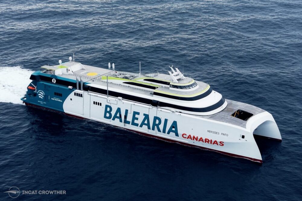 38 kn top speed: Baleària's new fast ferry. The new catamaran will be used in the Canary Islands