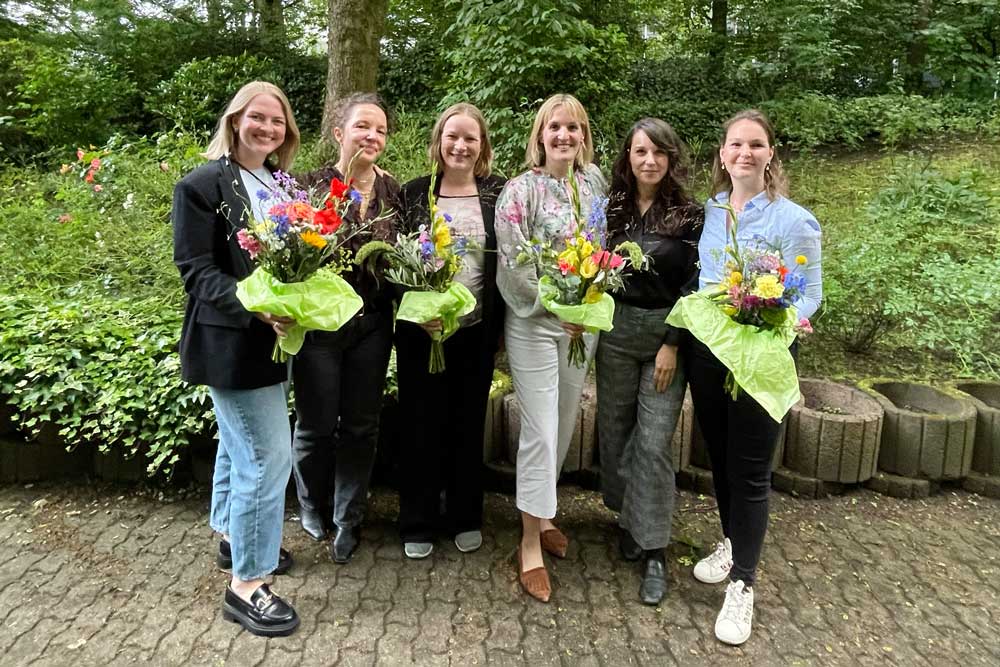 WISTA Germany elects Carolyn Köhler as President 2 Former Board of Directors (from left): Cathrin Prikker, Susanne Coulibaly, Angela Raabe, Marina Röhl, Christina Kertscher, and Melina Bröske (not pictured: Kerstin Broocks) © Wroblewski
