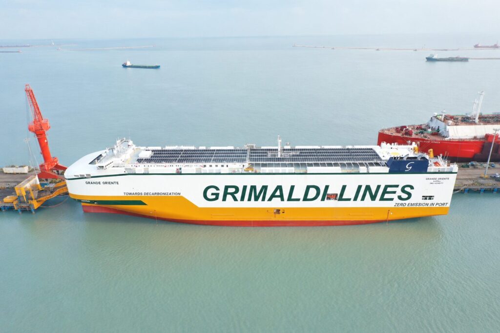 The “Grande Oriente” is Grimaldi’s twelfth Ammonia-ready PCTC (© Grimaldi Group/check source)