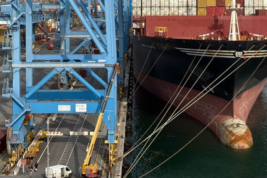 A ship in the harbour