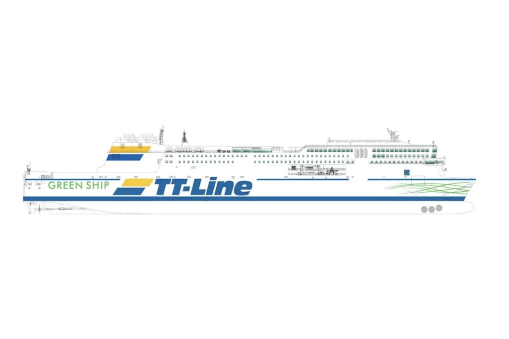 A new ferry built for the TT-Line shipping company