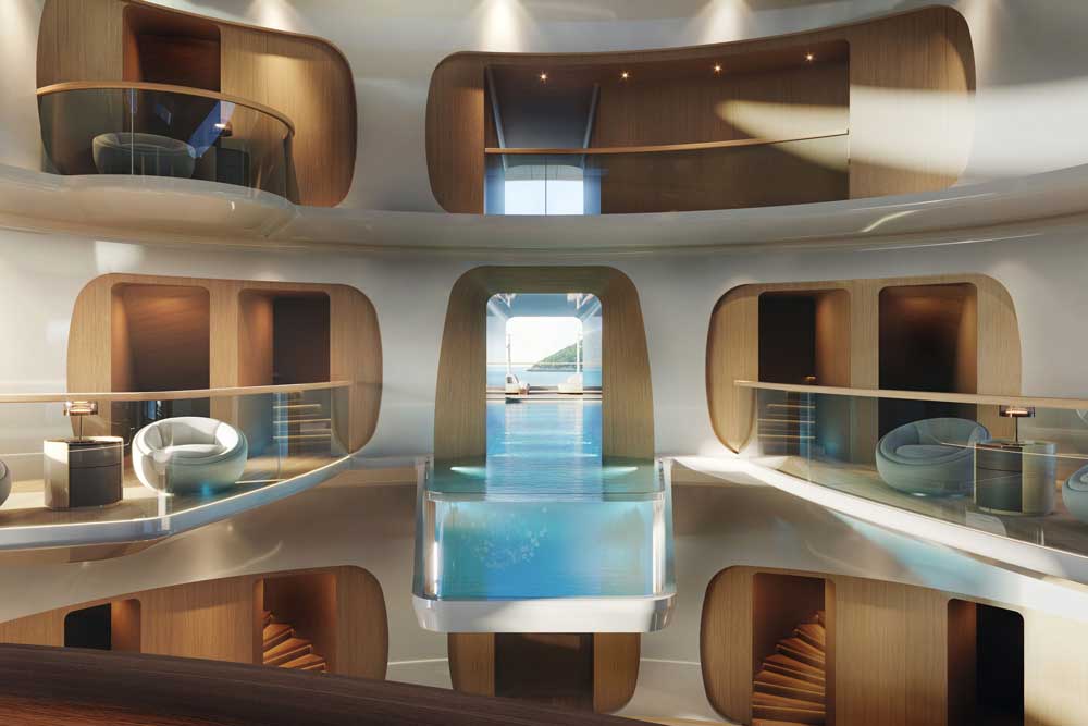 Feadship concept relies on Voith propellers 5 Der Achterpool auf der „Hive“ (© Feadship)