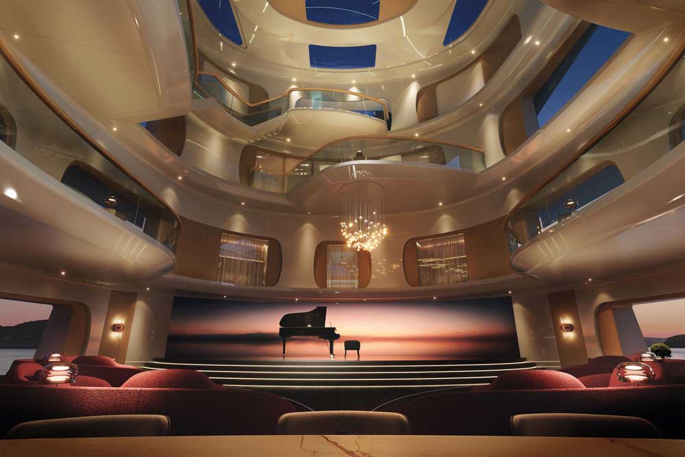 Feadship concept relies on Voith propellers 4 Die Konzeptyacht zeichnet sich durch offene, hohe Räume aus (© Feadship)