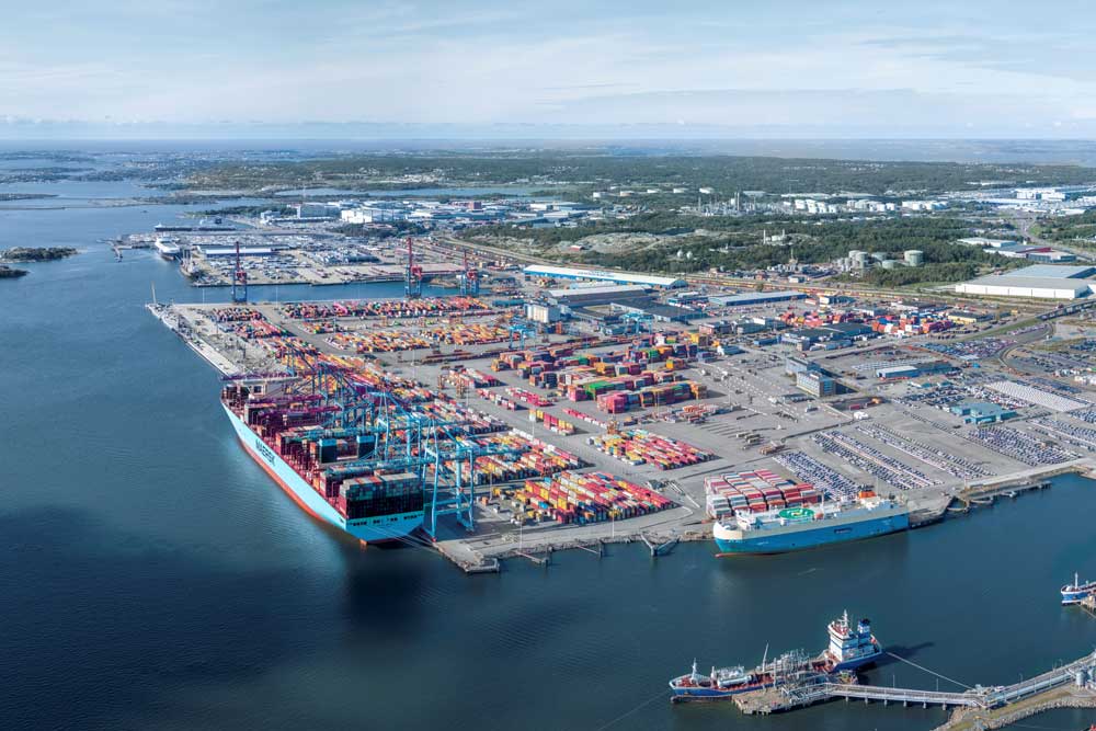 Container terminal at the Port of Gothenburg