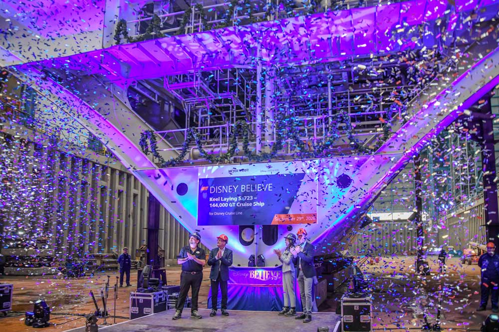 Keel-laying ceremony for the ‘Disney Believe’ at the Meyer shipyard