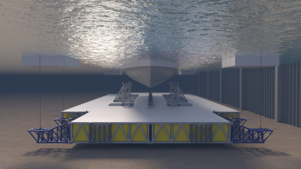 Mammoet plans a floating dry dock in Canada 1 Visualisation of the modular Tugdock Submersible Platform (TSP), which is to be used as a floating and submersible dry dock in the Port of Argentia (© Mammoet)