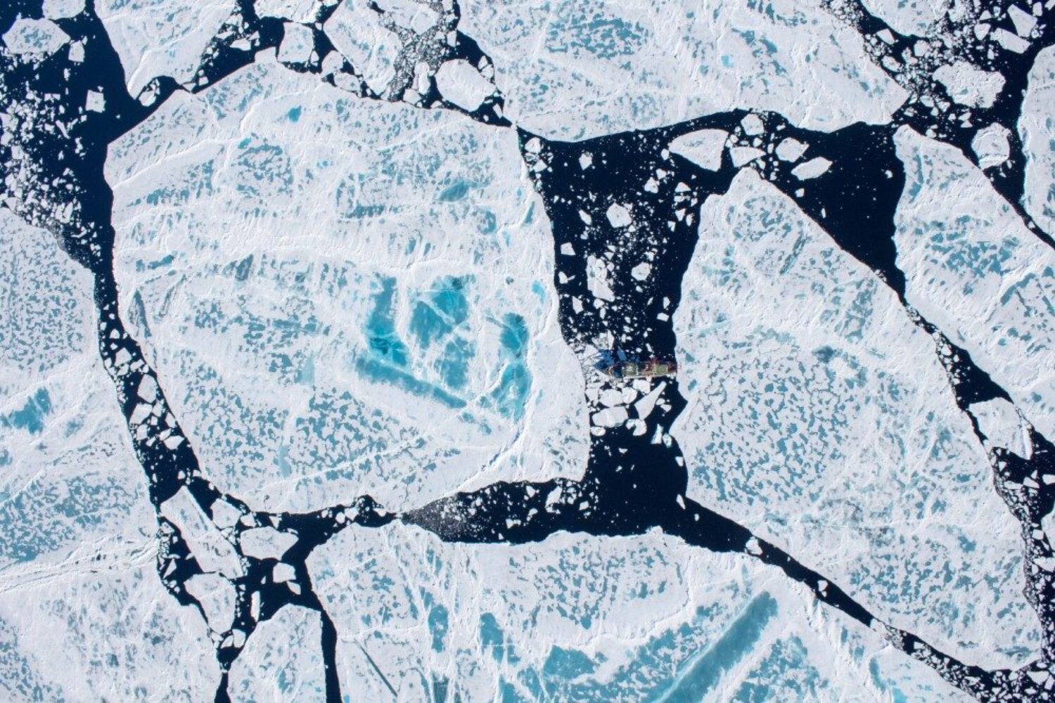 Research vessel "Polarstern" drifting in the ice