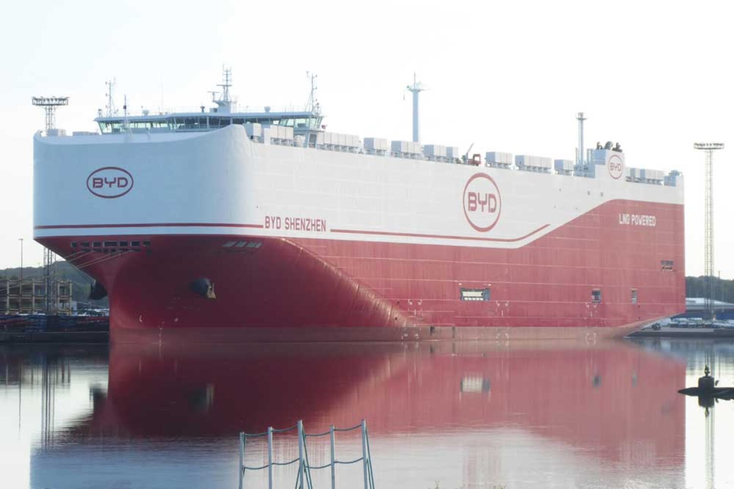 "BYD Shenzen" at the BLG car terminal in Bremerhaven