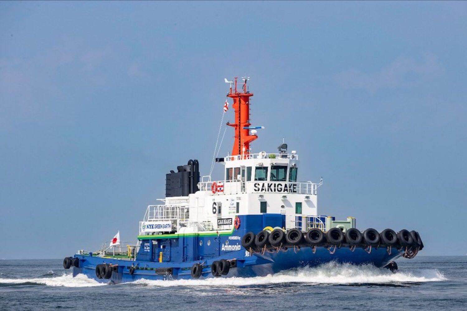 The "Sakigake" tugboat is now powered by ammonia
