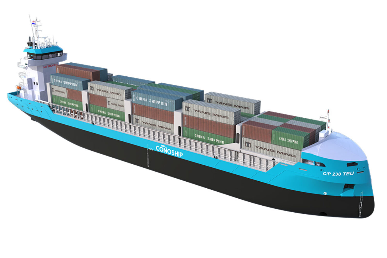 The new Conoship CIP230TEU design for container feeder vessels (© Conoship)