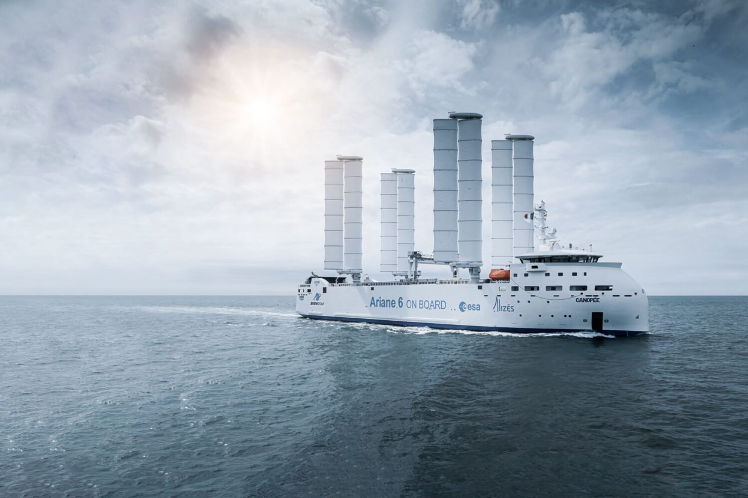 Ariane 6 on board: The transport ship Canopée on its way to the ESA spaceport Kourou in French Guiana