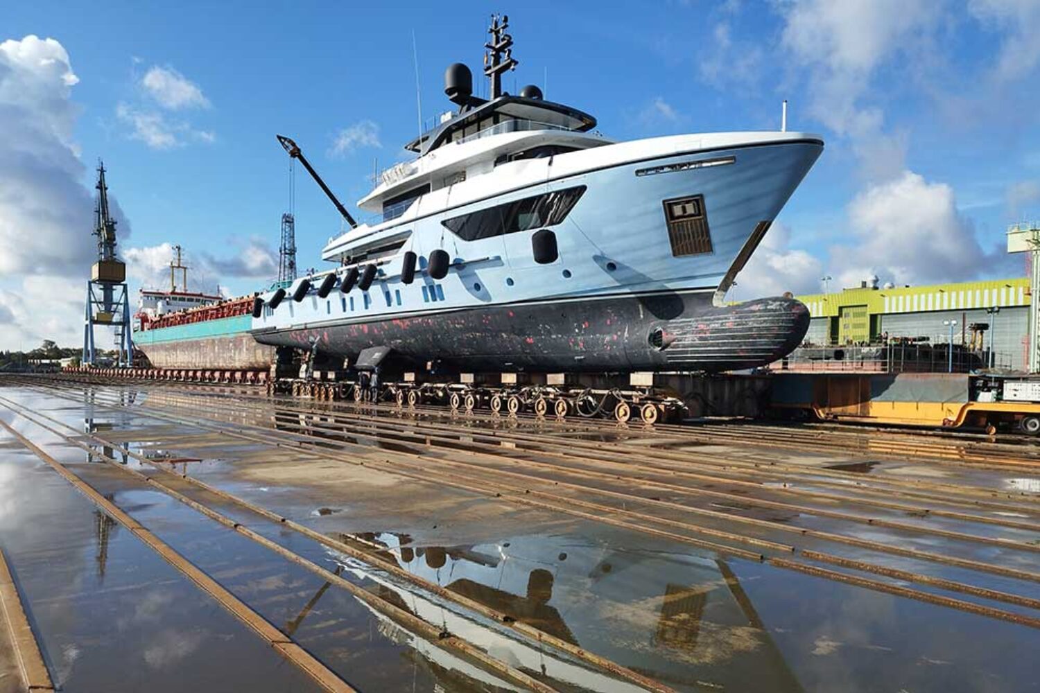 "Ocean Dreamwalker 3" at the "new" Astra Nord shipyard in Stralsund (© Astra Nord)