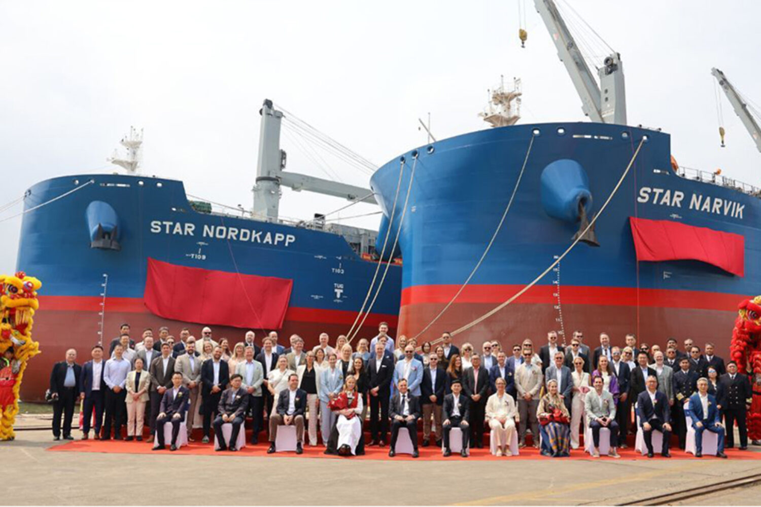G2 Ocean's newest 82,300-ton open-hatch vessels - Star Nordkapp, Star Narvik and Star Naga - were officially christened at the CSSC Huangpu Wenchong Longxue shipyard.