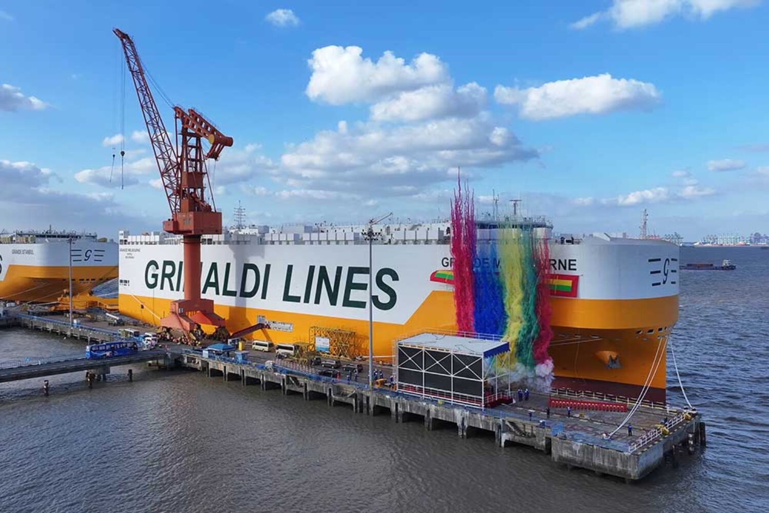 Grimaldi, PCTC, Car carrier, Grande Melbourne, Christening