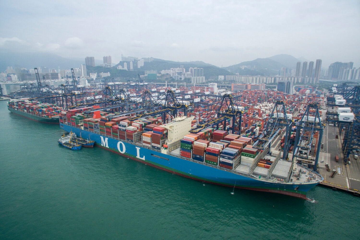 The "MOL Triumph" is the largest container vessel in the world