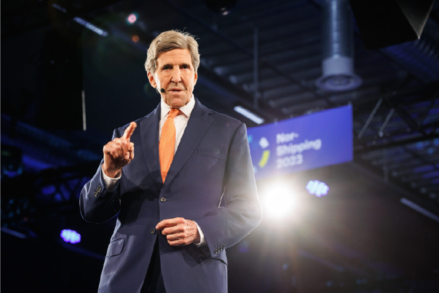 John Kerry speaking at the Ocean Leadership Conference during Nor-Shipping event 2023