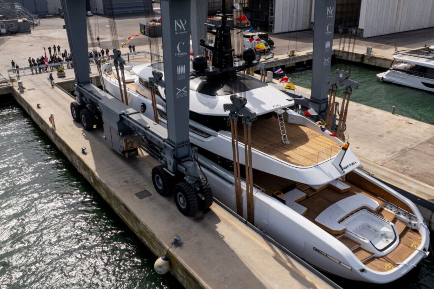 The first Atlantique 43 yacht was launched at the Palumbo shipyard
