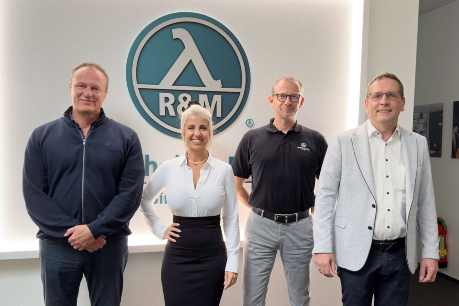 Under the brand All-in-One Interiors, they are now jointly active in the market, from left to right: Markus Möller, Managing Director at R&M Ship Technologies GmbH Clarissa Androsoni, Business Development Director, Winkels Yacht Interior Achim Kruse, Project Manager R&M Ship Technologies GmbH Manfred Holtmann, Managing Director, Winkels Yacht Interior © R&M