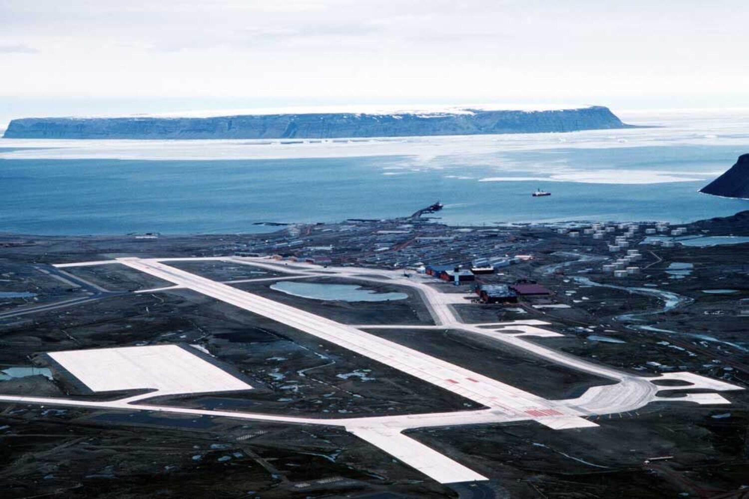 Aerial view of the US Air Force Base Pituffik, formerly Thule Air Base, Greenland
