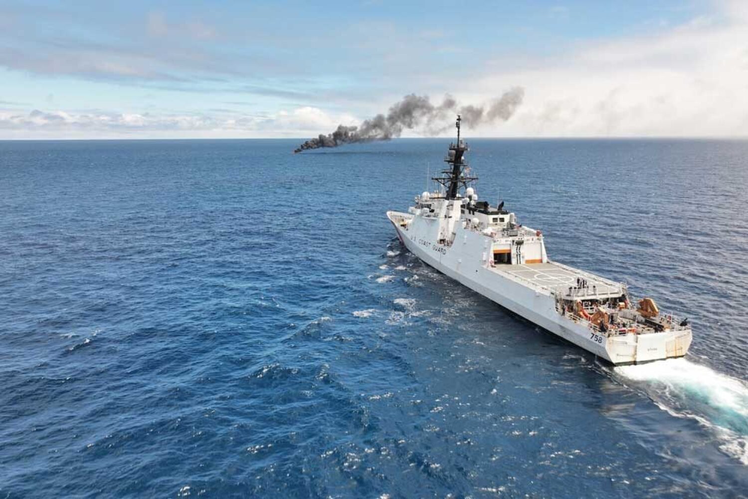 US Coast Guard "Cutter" class mission ship in the East Pacific