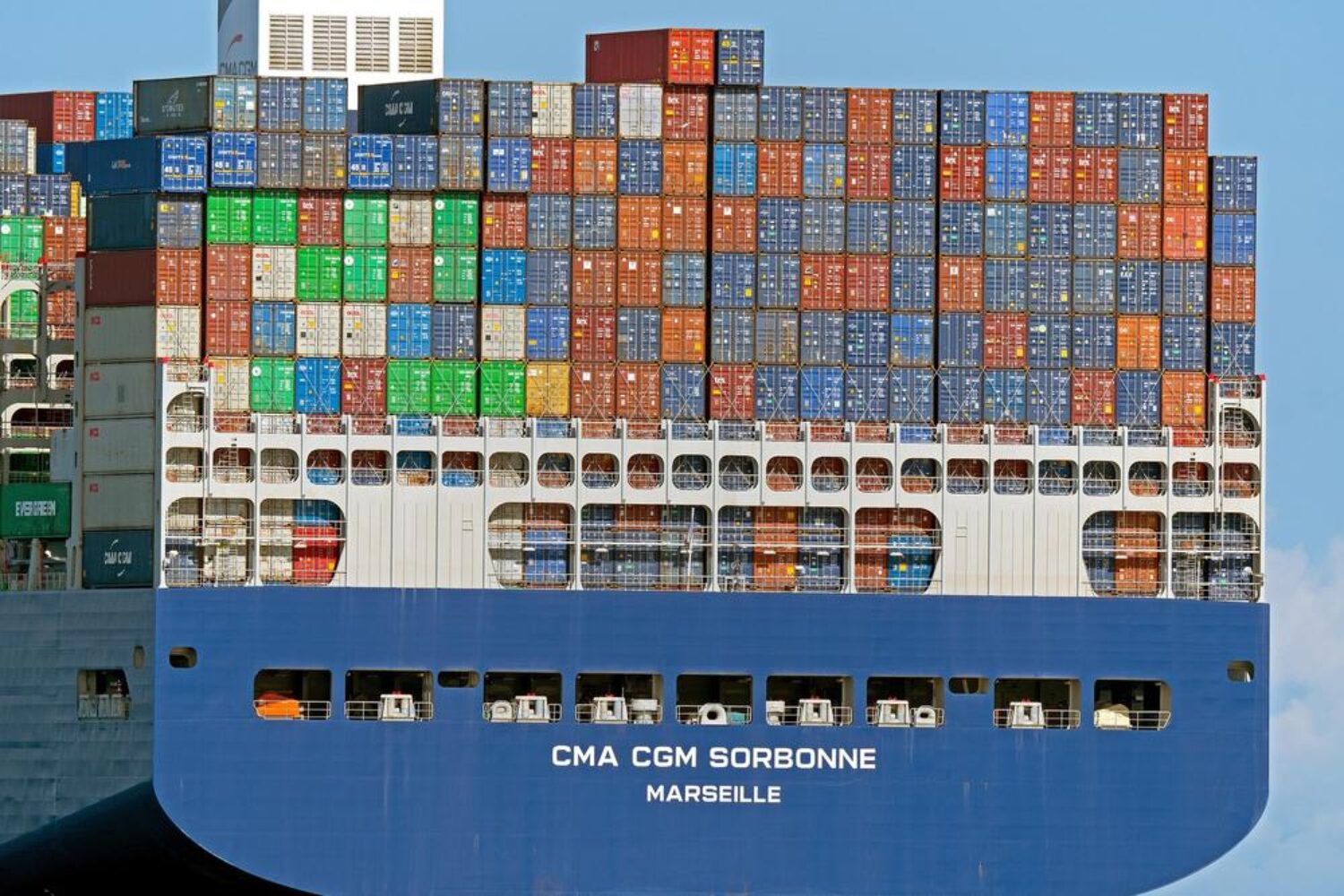 Container on a ship